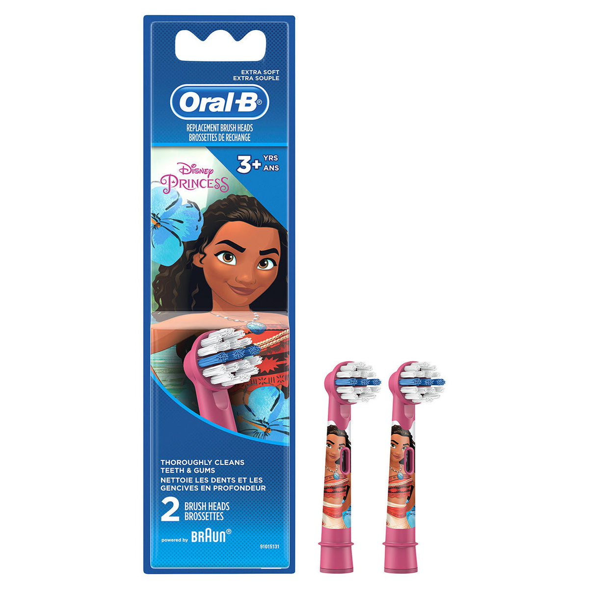 Oral-B Kids Disney Princess Moana Replacement Brush Heads 2Pk Extra Soft Age 3+-Oral-B Kids Disney Princess Moana Replacement Brush Heads 2Pk Extra Soft Age 3+