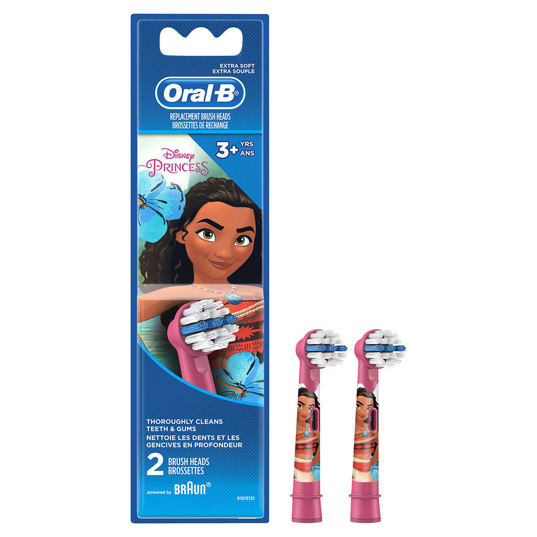 Oral-B Kids Disney Princess Moana Replacement Brush Heads 2Pk Extra Soft Age 3+-Oral-B Kids Disney Princess Moana Replacement Brush Heads 2Pk Extra Soft Age 3+