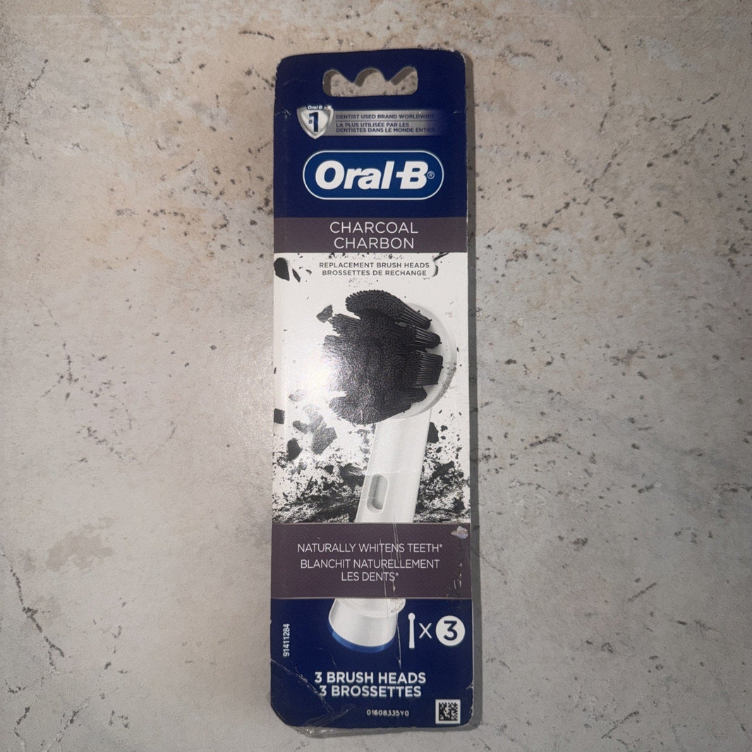 Oral-B Charcoal Infused Replacement Tooth Brush 3 Heads Whitening GENUINE NEW-Oral-B Charcoal Infused Replacement Tooth Brush 3 Heads Whitening GENUINE NEW