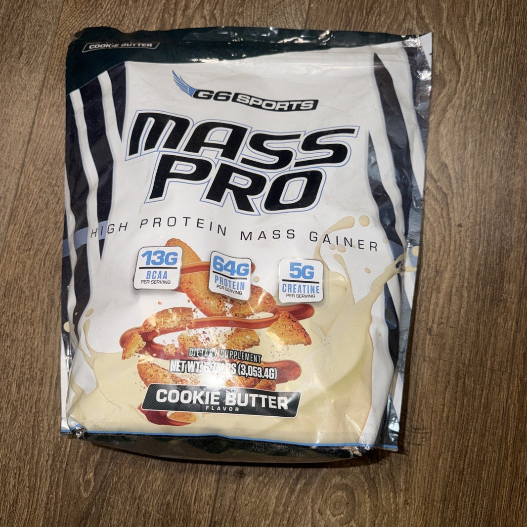 G6 Sports Mass Pro High Protein Mass Gainer — Cookie Butter, 14 Servings (Best By 10/2026)-G6 Sports Mass Pro High Protein Mass Gainer — Cookie Butter, 14 Servings (Best By 10/2026)