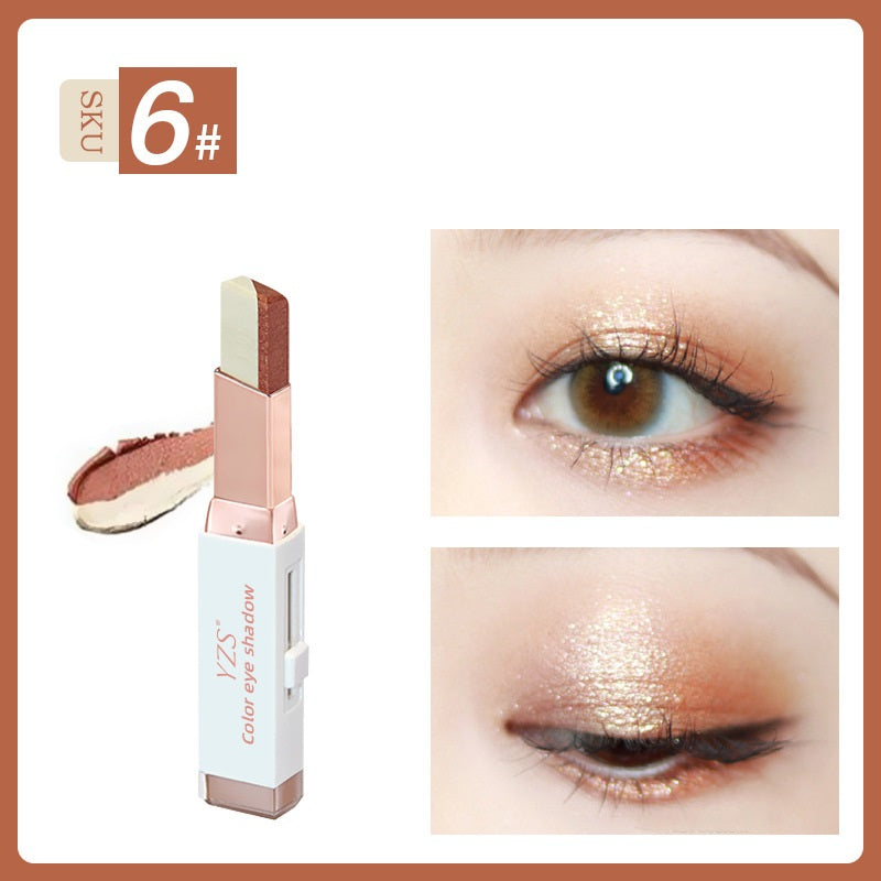 YZS Velvet Gradient Two-color Eyeshadow Stick, Contrast Pearlescent Eyeshadow, Eye Modification Eyeshadow Pen-f57348fa1e1bf73e88ca16e224ec1ce7