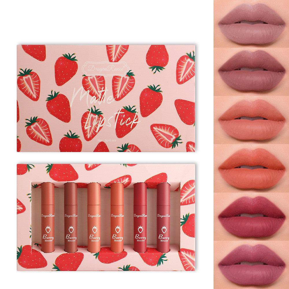 6pcs Box Strawberry Set Lip Gloss Non-stick Cup-34792e698f3e6f6d1455878057acc863