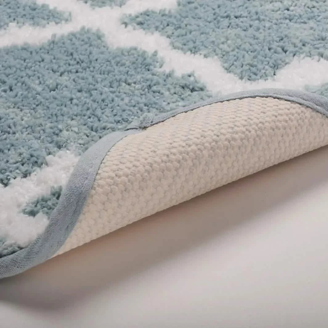 Bibb Home 1-2 Pack Trellis Micro Shag Bath Rugs 20"x 32"-Bibb Home 1-2 Pack Trellis Micro Shag Bath Rugs 20"x 32"