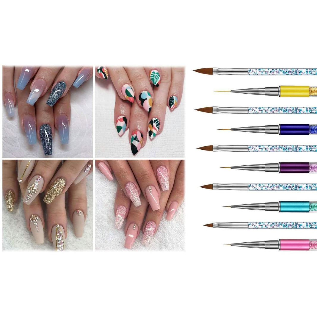 10-Pack: Premium Silicone 3D Nail Art Liner and Brushes Set-10-Pack: Premium Silicone 3D Nail Art Liner and Brushes Set