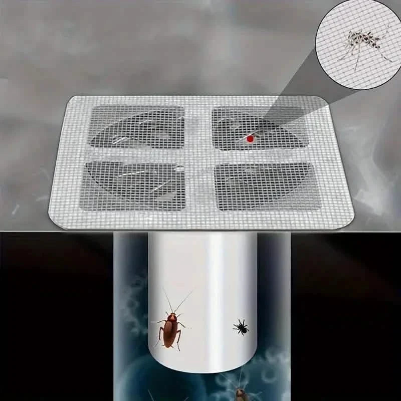 10-Pack: Shower Drain Hair Catcher Waterproof Mesh Stickers-10-Pack: Shower Drain Hair Catcher Waterproof Mesh Stickers