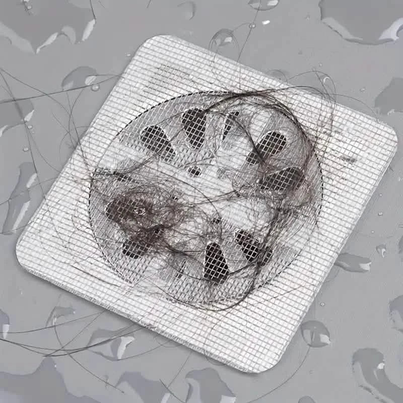 10-Pack: Shower Drain Hair Catcher Waterproof Mesh Stickers-10-Pack: Shower Drain Hair Catcher Waterproof Mesh Stickers