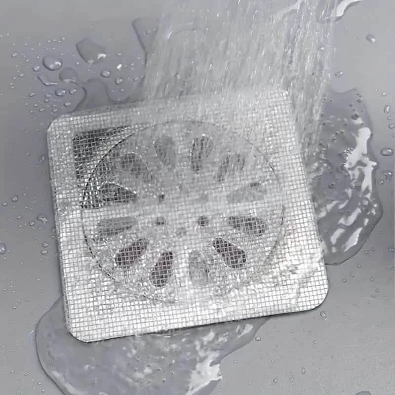 10-Pack: Shower Drain Hair Catcher Waterproof Mesh Stickers-10-Pack: Shower Drain Hair Catcher Waterproof Mesh Stickers