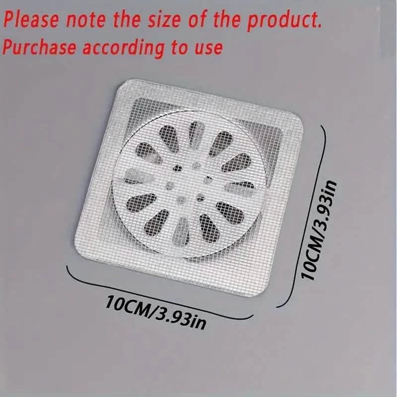 10-Pack: Shower Drain Hair Catcher Waterproof Mesh Stickers-10-Pack: Shower Drain Hair Catcher Waterproof Mesh Stickers