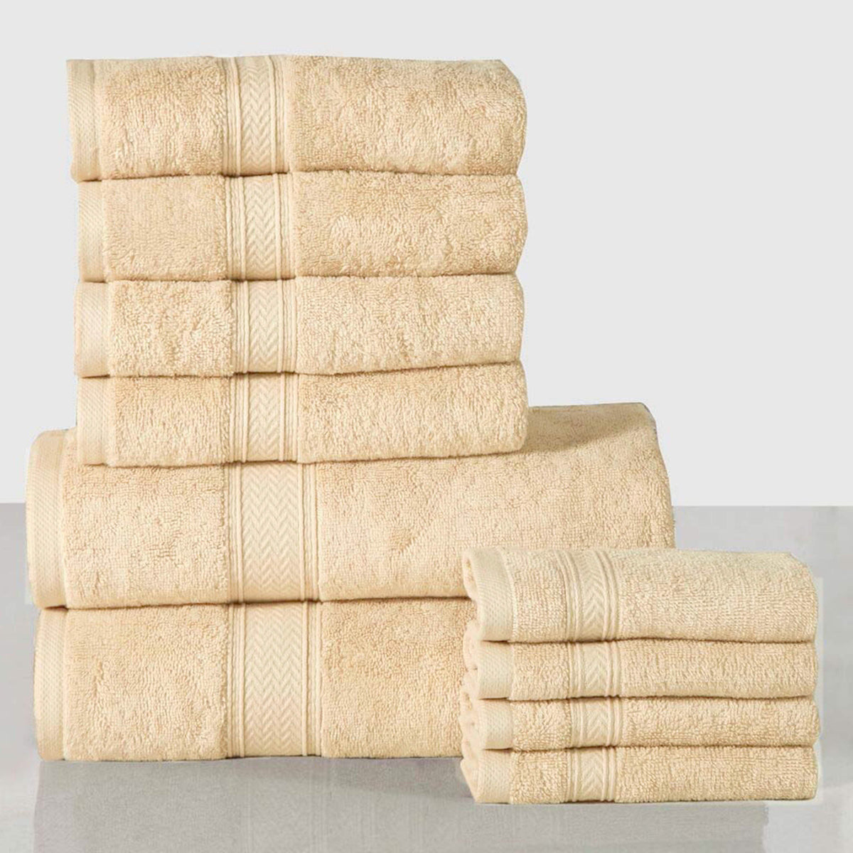 10-Piece: 600 GSM Lux Soft Cotton Towel Set-10-Piece: 600 GSM Lux Soft Cotton Towel Set