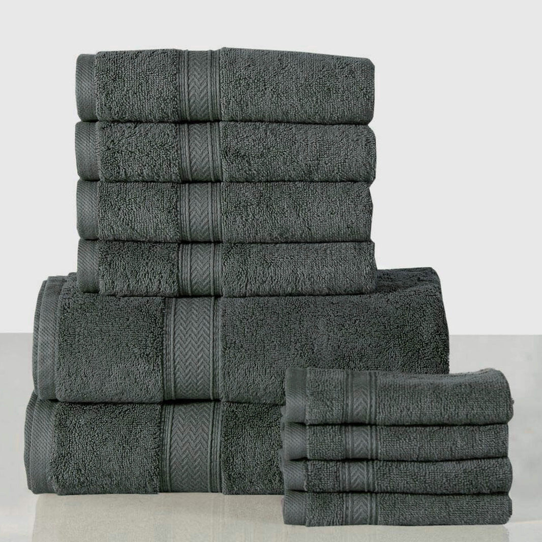 10-Piece: 600 GSM Lux Soft Cotton Towel Set-10-Piece: 600 GSM Lux Soft Cotton Towel Set
