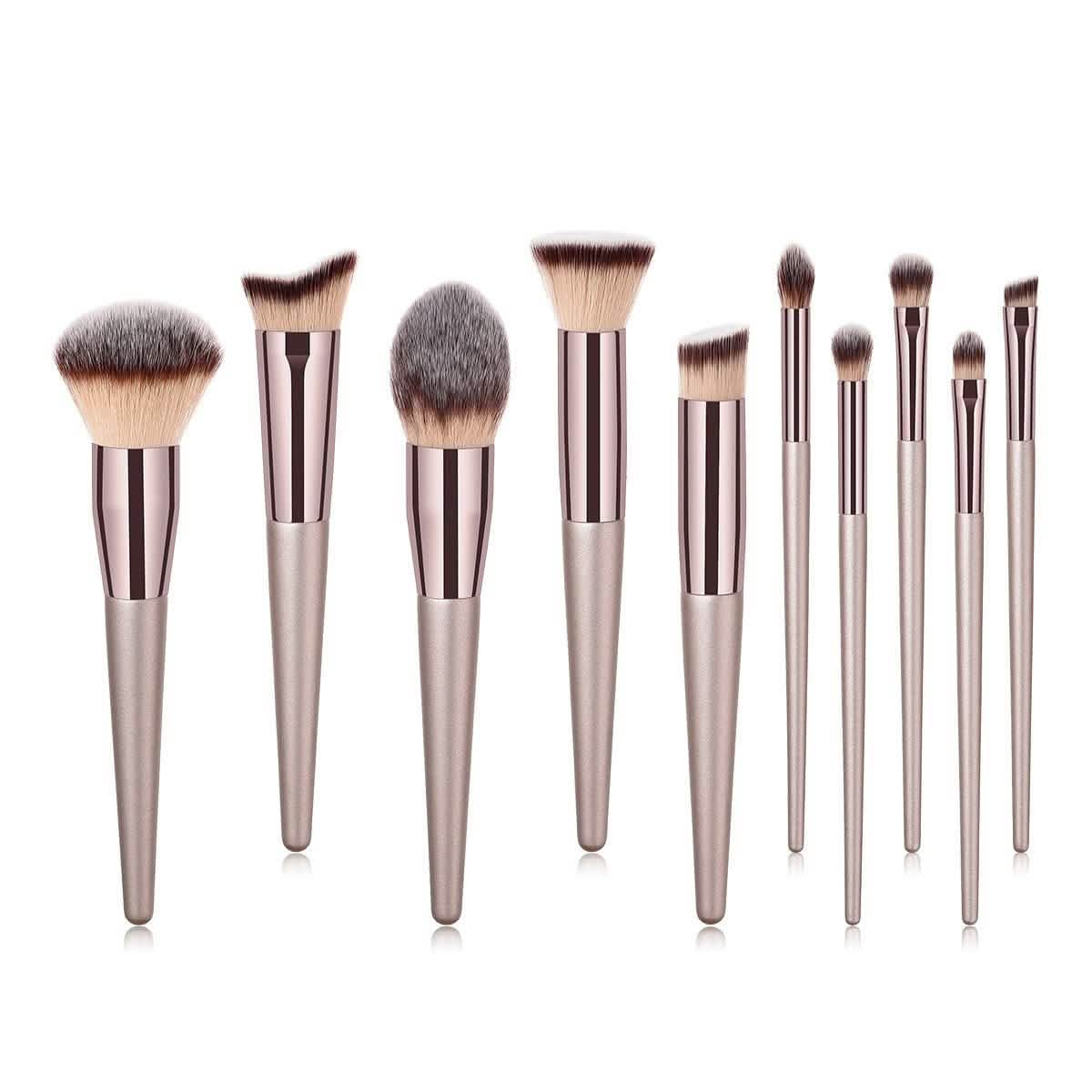 10-Piece: Glow Makeup Brushes-10-Piece: Glow Makeup Brushes