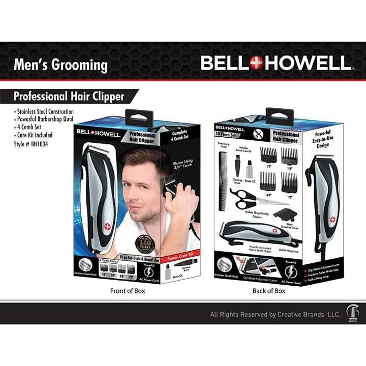 10-Piece Set: Bell Howell Professional Hair Clipper-10-Piece Set: Bell Howell Professional Hair Clipper