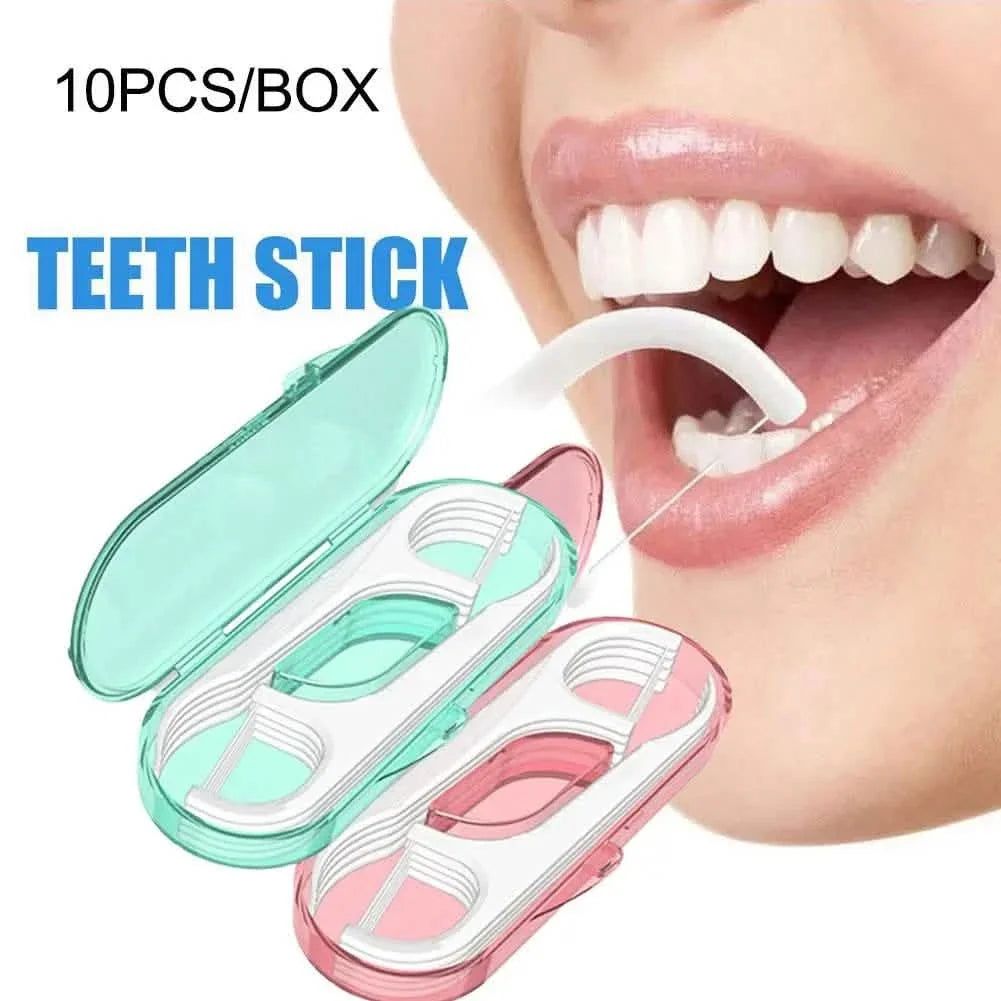 10-Piece Set: Dental Floss Travel Case-Floss Pick-10-Piece Set: Dental Floss Travel Case-Floss Pick
