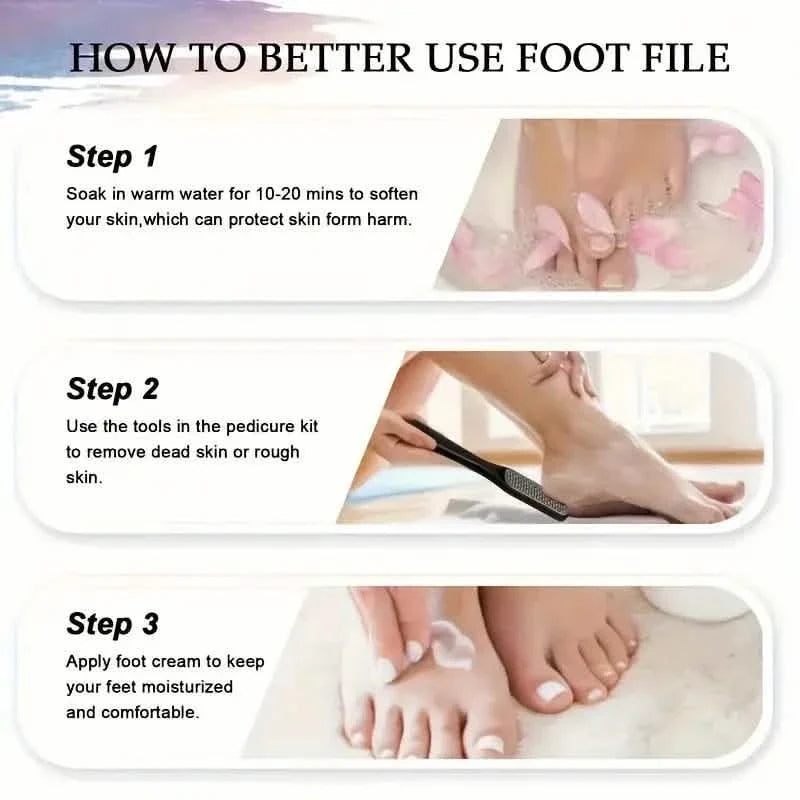 10-Piece Set: Stainless Steel Foot Care Kit - Portable Pedicure & Manicure Set-10-Piece Set: Stainless Steel Foot Care Kit - Portable Pedicure & Manicure Set