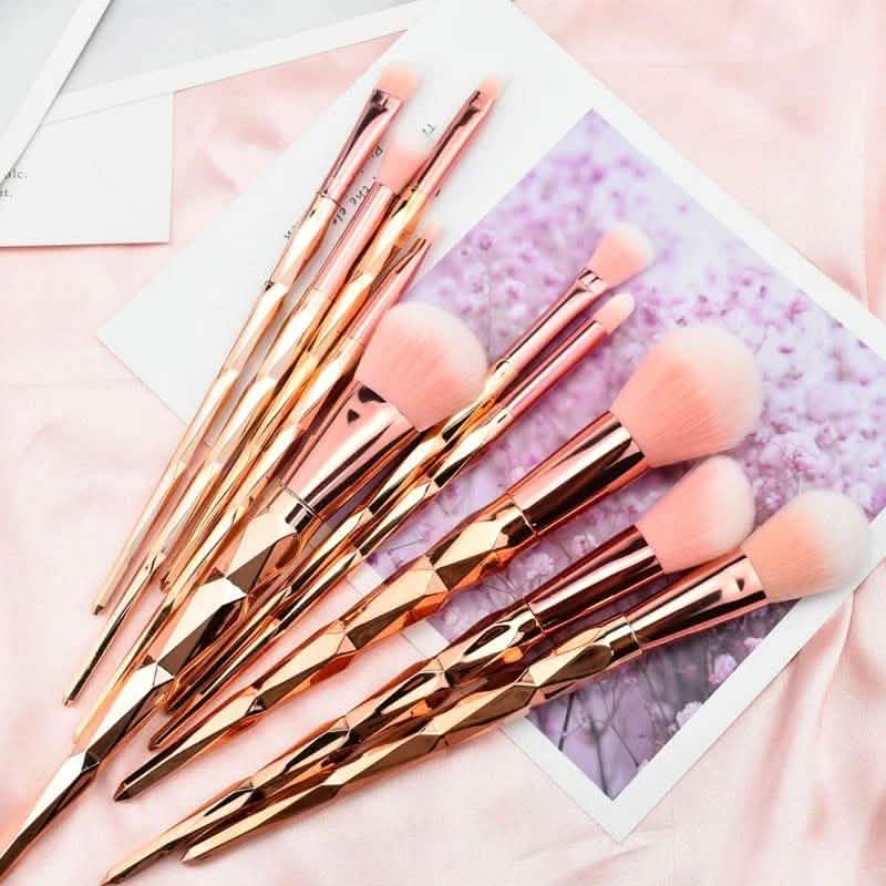 10-Piece: Unicorn Makeup Brush Rose Gold Diamond Handle Set-10-Piece: Unicorn Makeup Brush Rose Gold Diamond Handle Set