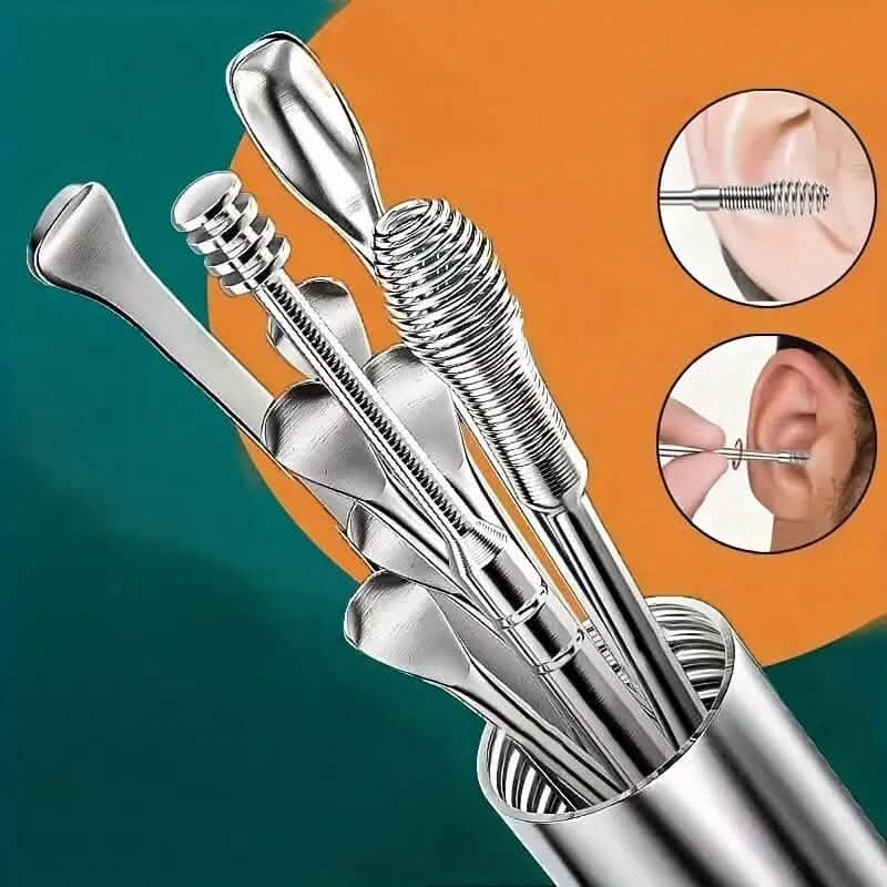 10-Pieces: Stainless Steel Ear Wax Removal Tool Set-10-Pieces: Stainless Steel Ear Wax Removal Tool Set