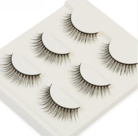 Compatible with Apple, 3 pair false eyelashes mink hair lashes Slim curly raised fake Eyelasehe extension Cilios Posticos makeup-44ec0e4ac7ce5eb64b15d2569a494cd3