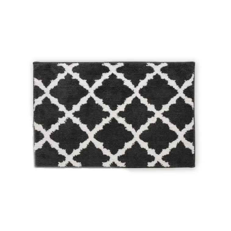 Bibb Home 1-2 Pack Trellis Micro Shag Bath Rugs 17" X 24"-Bibb Home 1-2 Pack Trellis Micro Shag Bath Rugs 17" X 24"
