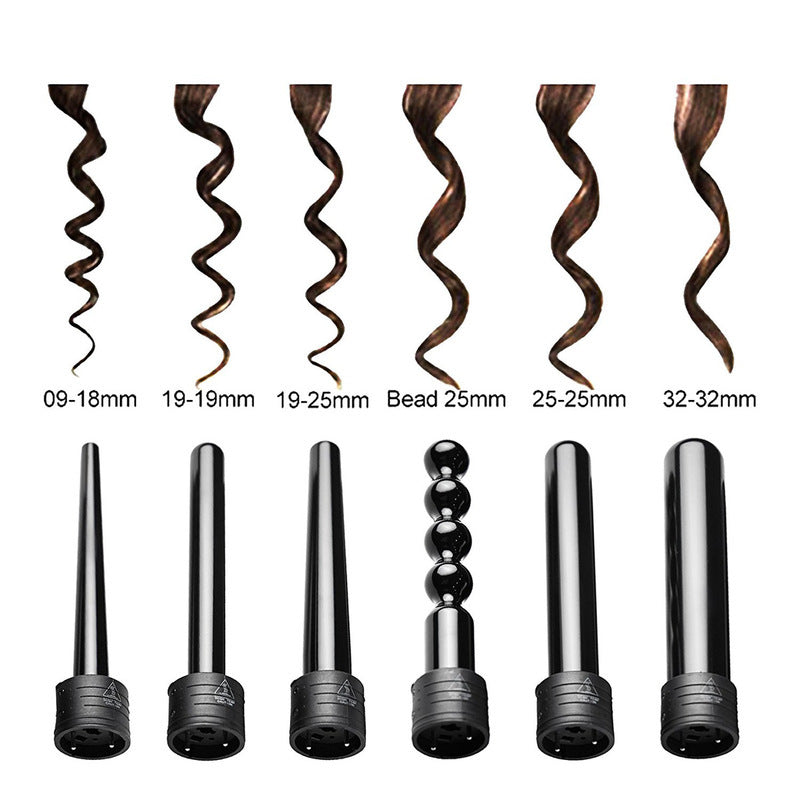 Multifunction Fast Heating Hair Curler 6in1 Interchangeable Ceramic Hair Styling Crimper Curling Roll Wand Hair Curler Iron Sets-2f83d47830df29d4fda179e8ae5b9d7c