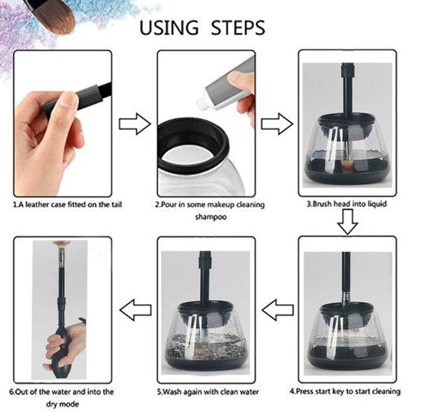 Professional Electric Auto Make Up Brushes Washing Tool Dry in Seconds Protect Bristle-72f6cf20d6aab810e0bc73abb1f617b