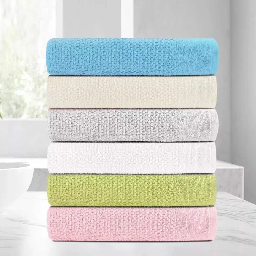 24-Piece Set: Dan River Popcorn Cotton Bath Towel Set-24-Piece Set: Dan River Popcorn Cotton Bath Towel Set