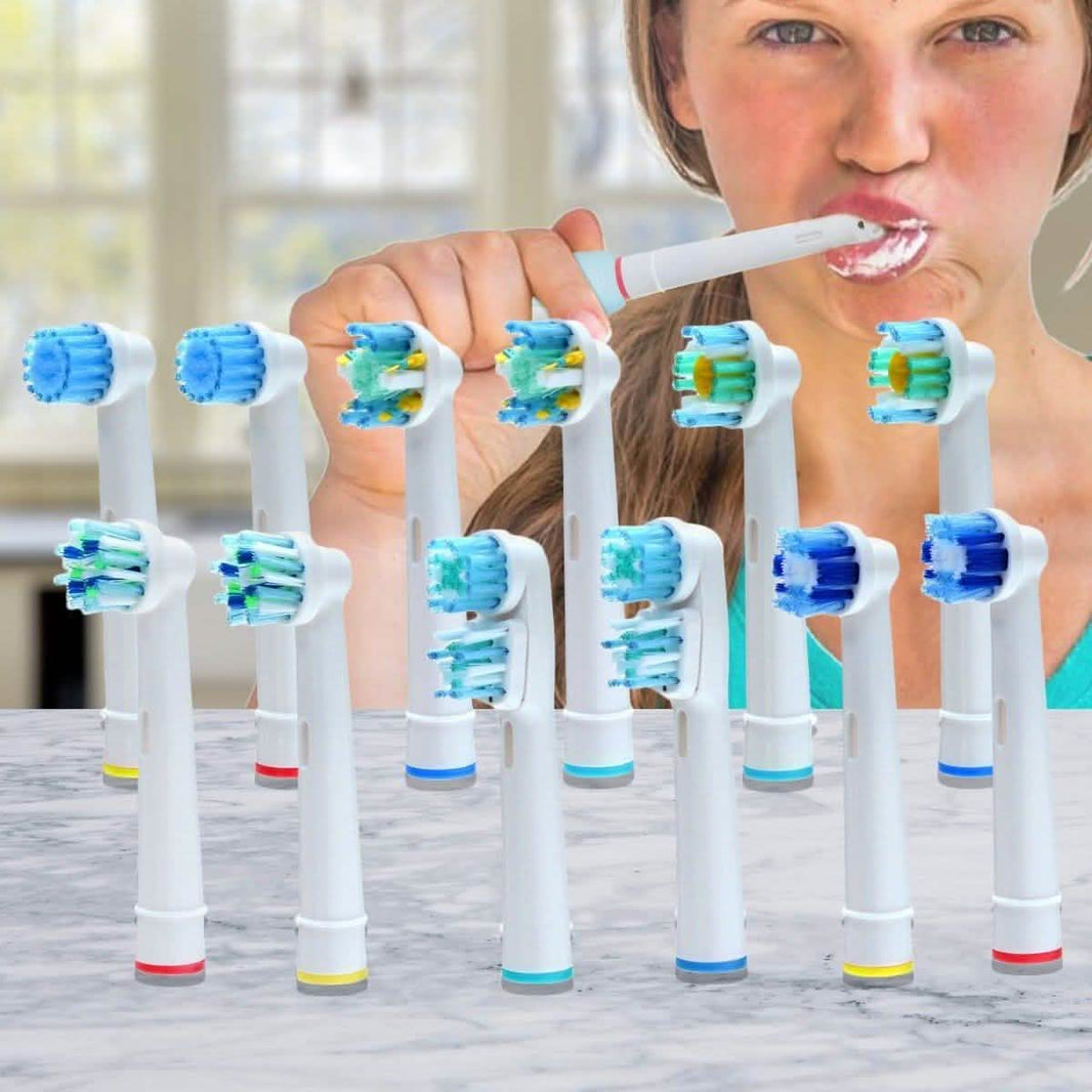 12-Pack: Assorted Clean Replacement Electric Toothbrush Heads-12-Pack: Assorted Clean Replacement Electric Toothbrush Heads