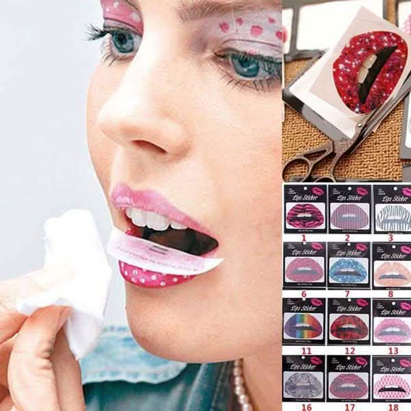 12-Pack: Colorful Temporary Lip Tattoo Set-12-Pack: Colorful Temporary Lip Tattoo Set