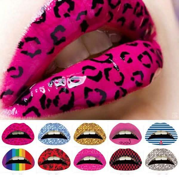 12-Pack: Colorful Temporary Lip Tattoo Set-12-Pack: Colorful Temporary Lip Tattoo Set