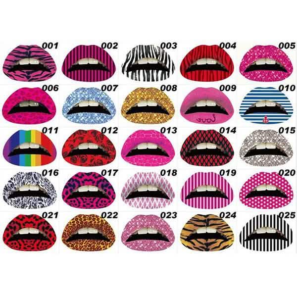 12-Pack: Colorful Temporary Lip Tattoo Set-12-Pack: Colorful Temporary Lip Tattoo Set