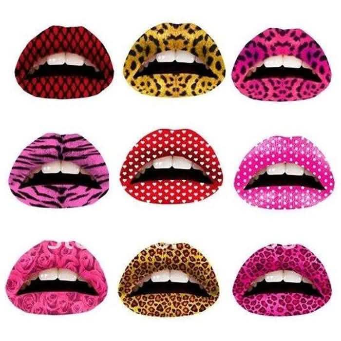 12-Pack: Colorful Temporary Lip Tattoo Set-12-Pack: Colorful Temporary Lip Tattoo Set