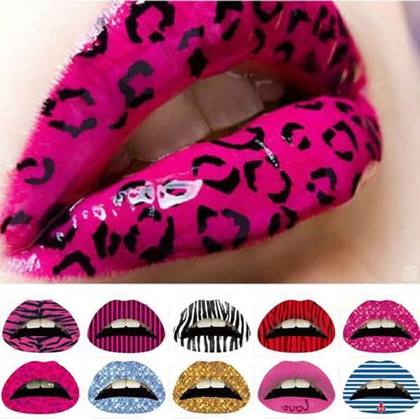 12-Pack: Colorful Temporary Lip Tattoo Set-12-Pack: Colorful Temporary Lip Tattoo Set