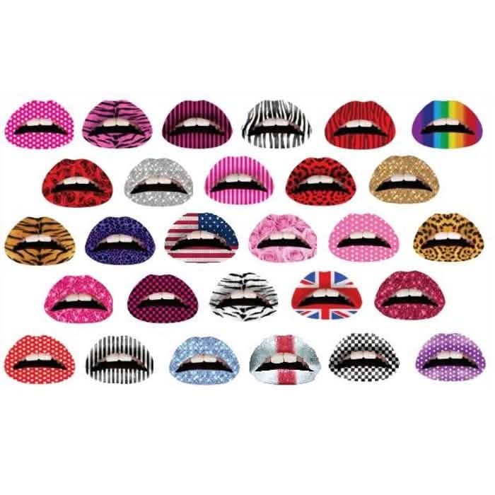 12-Pack: Colorful Temporary Lip Tattoo Set-12-Pack: Colorful Temporary Lip Tattoo Set