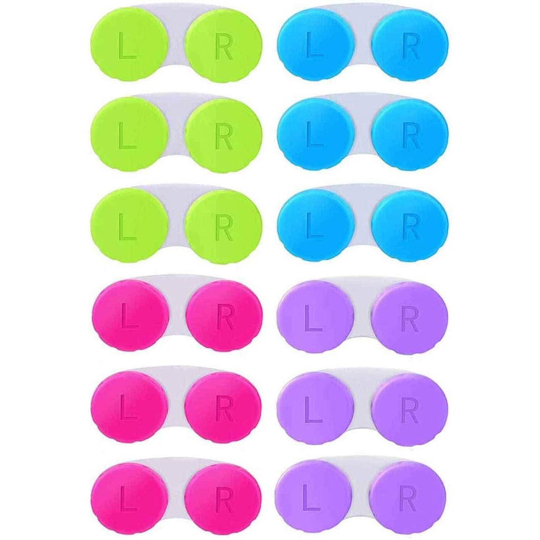 12-Pack: Colourful Contact Lens Case Box Holder-12-Pack: Colourful Contact Lens Case Box Holder