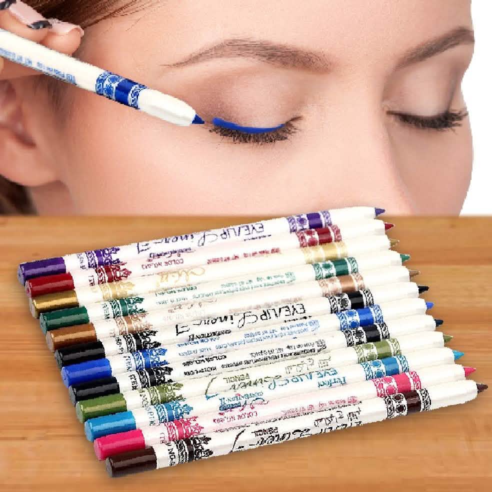 12-Pack: Professional Vivid Multi-Color Eye and Lip Liner Pencil Set-12-Pack: Professional Vivid Multi-Color Eye and Lip Liner Pencil Set
