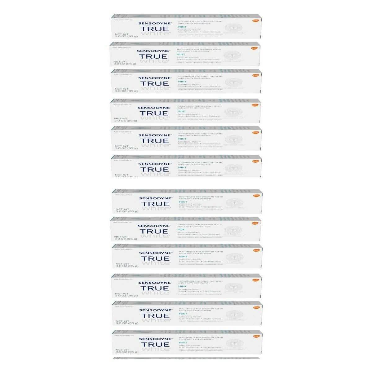12-Pack: Sensodyne True White Mint Sensitivity Toothpaste 3oz-12-Pack: Sensodyne True White Mint Sensitivity Toothpaste 3oz