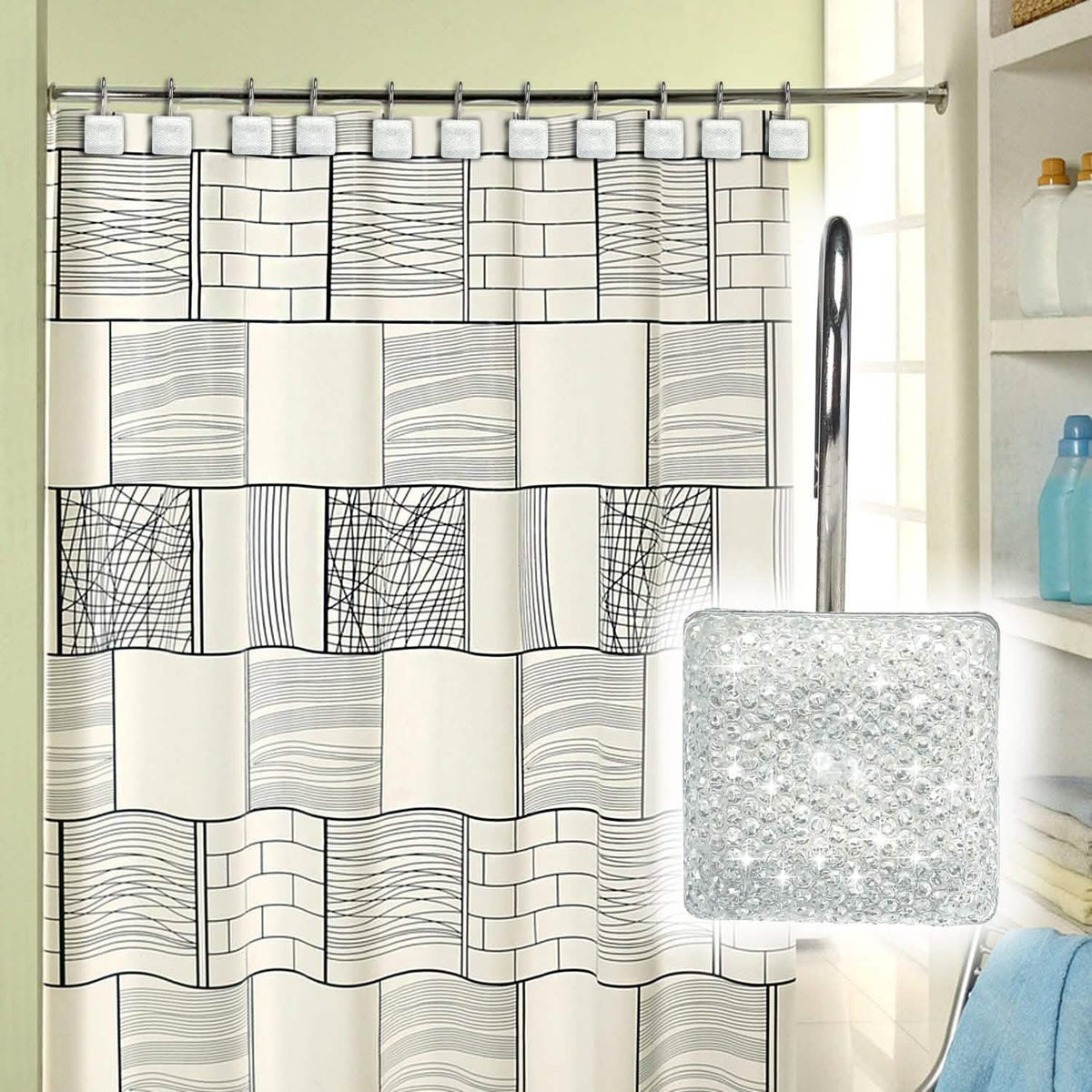 12-Piece: Decorative Shower Curtain Hooks Bathroom-12-Piece: Decorative Shower Curtain Hooks Bathroom