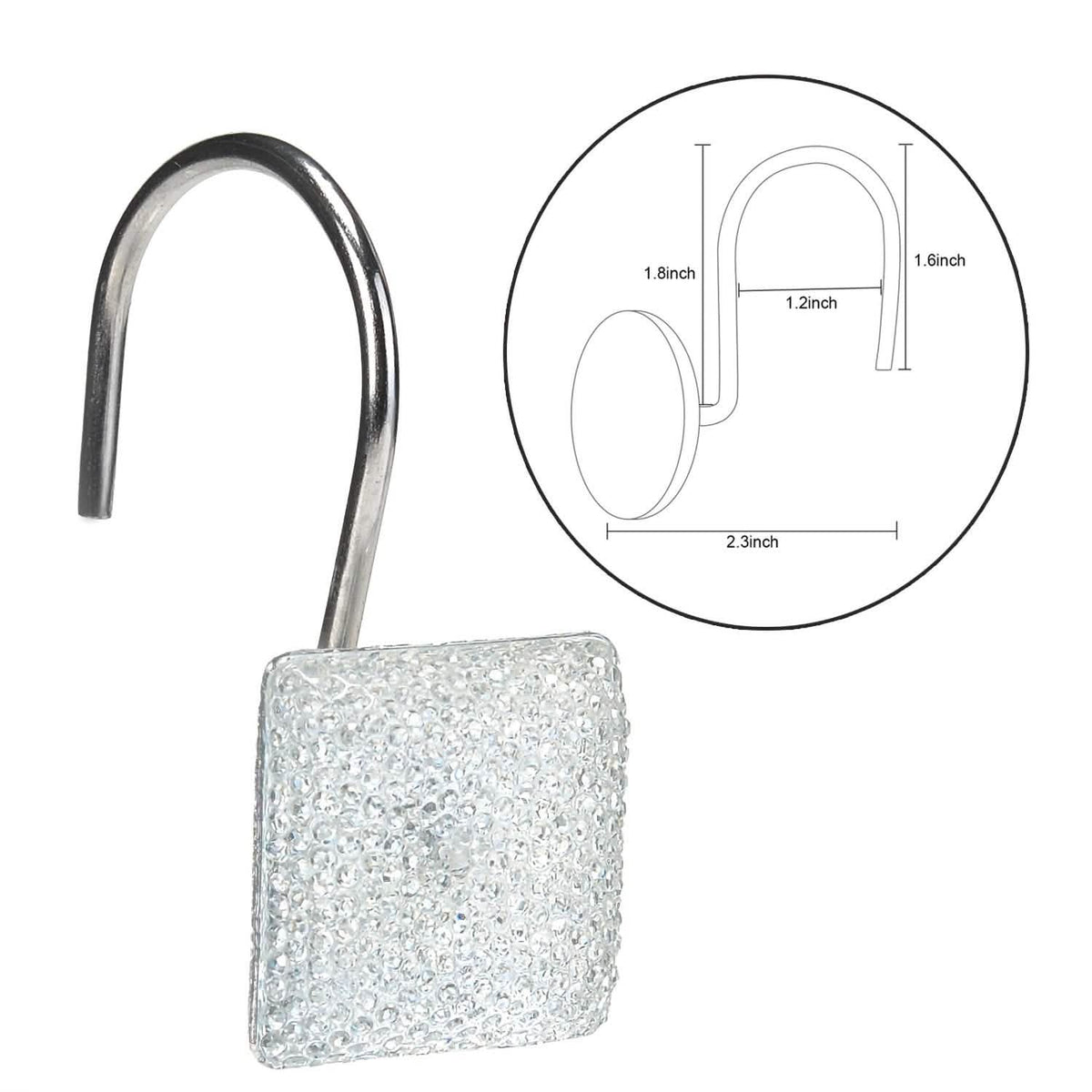 12-Piece: Decorative Shower Curtain Hooks Bathroom-12-Piece: Decorative Shower Curtain Hooks Bathroom
