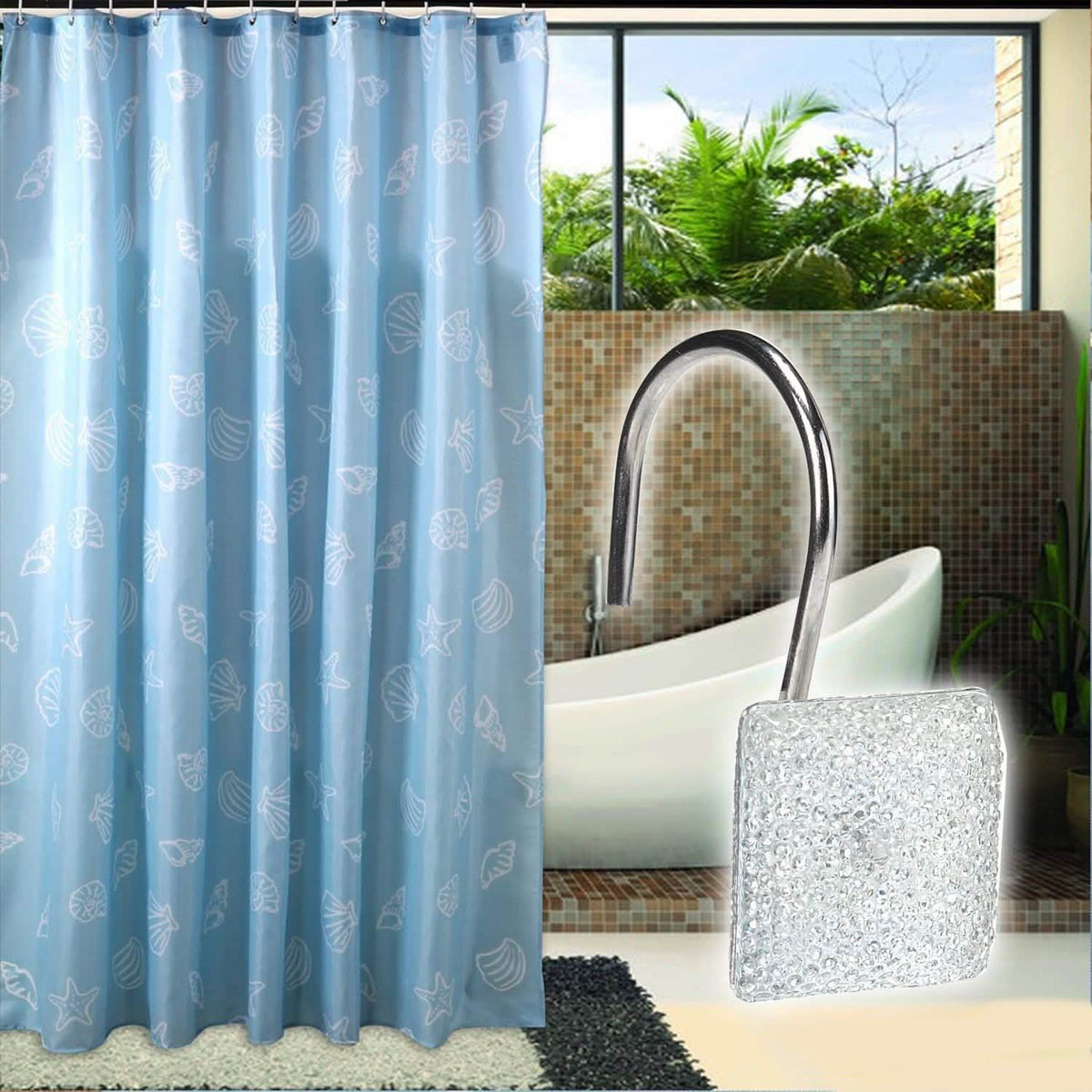 12-Piece: Decorative Shower Curtain Hooks Bathroom-12-Piece: Decorative Shower Curtain Hooks Bathroom