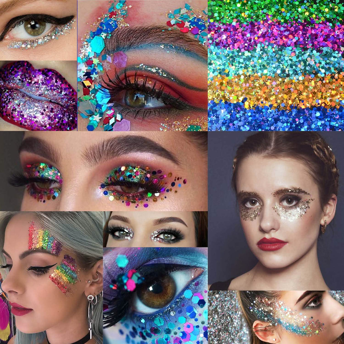 12-Piece: Holographic Chunky Glitters-12-Piece: Holographic Chunky Glitters