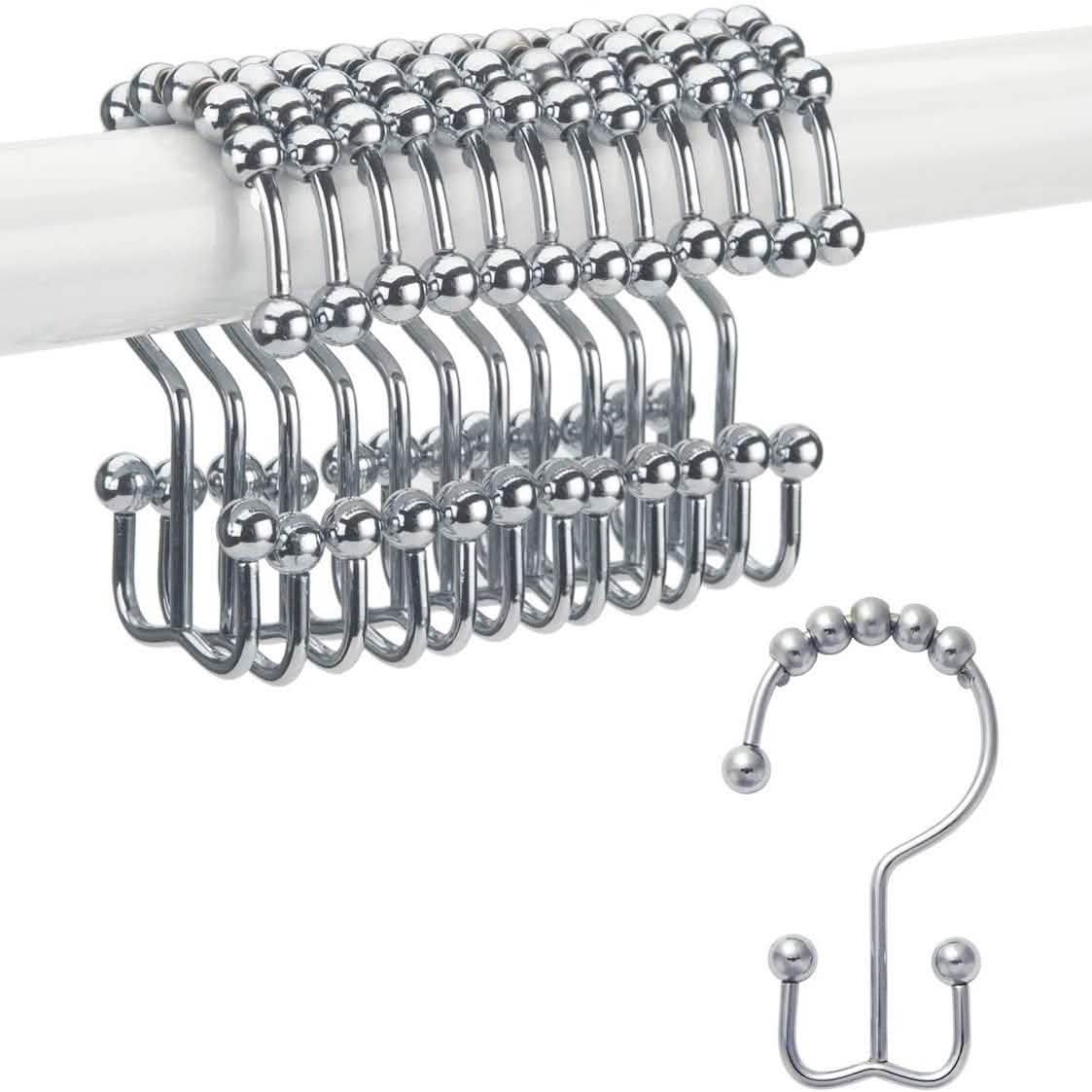 12-Piece Set: Titanker Shower Curtain Hooks Rings-12-Piece Set: Titanker Shower Curtain Hooks Rings