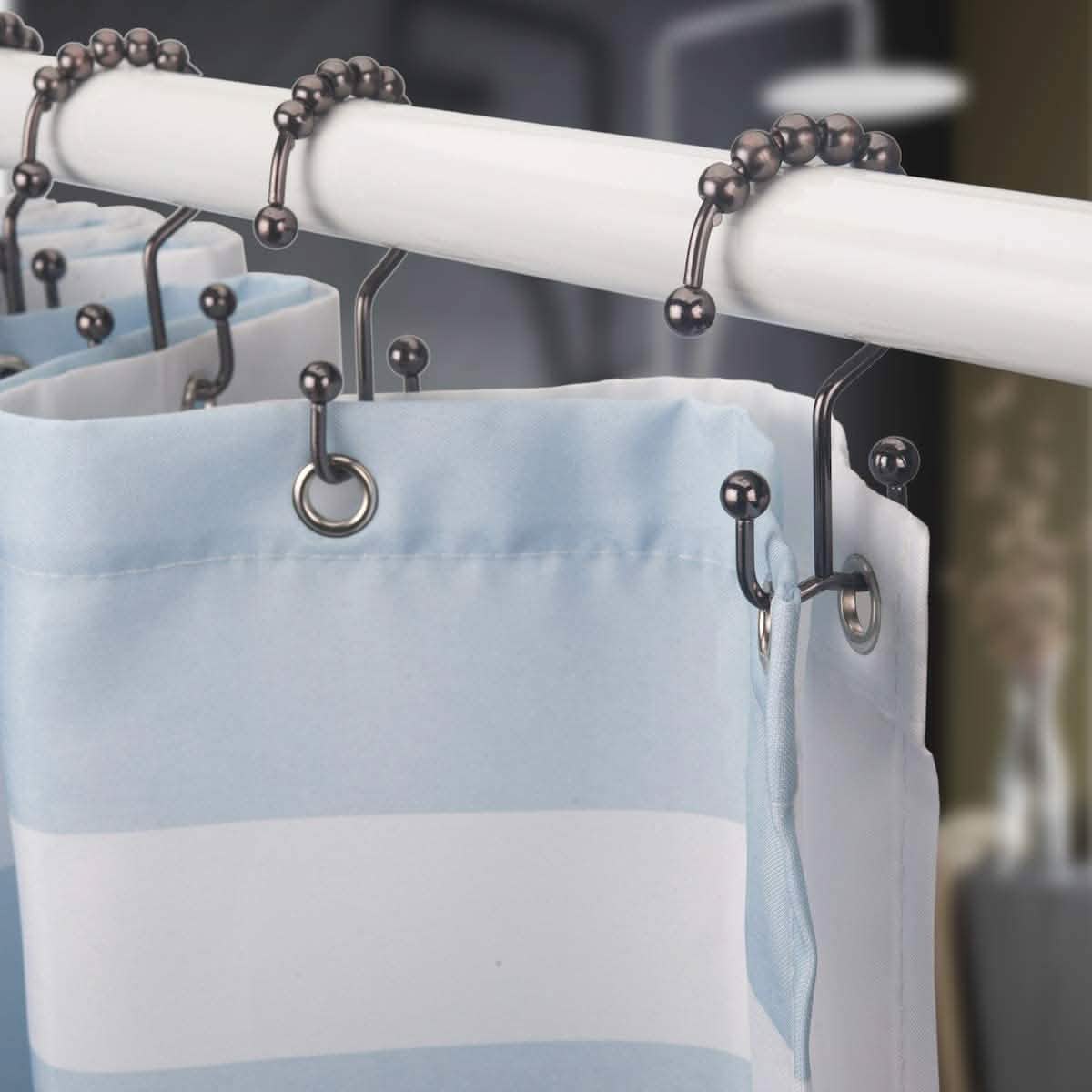 12-Piece Set: Titanker Shower Curtain Hooks Rings-12-Piece Set: Titanker Shower Curtain Hooks Rings