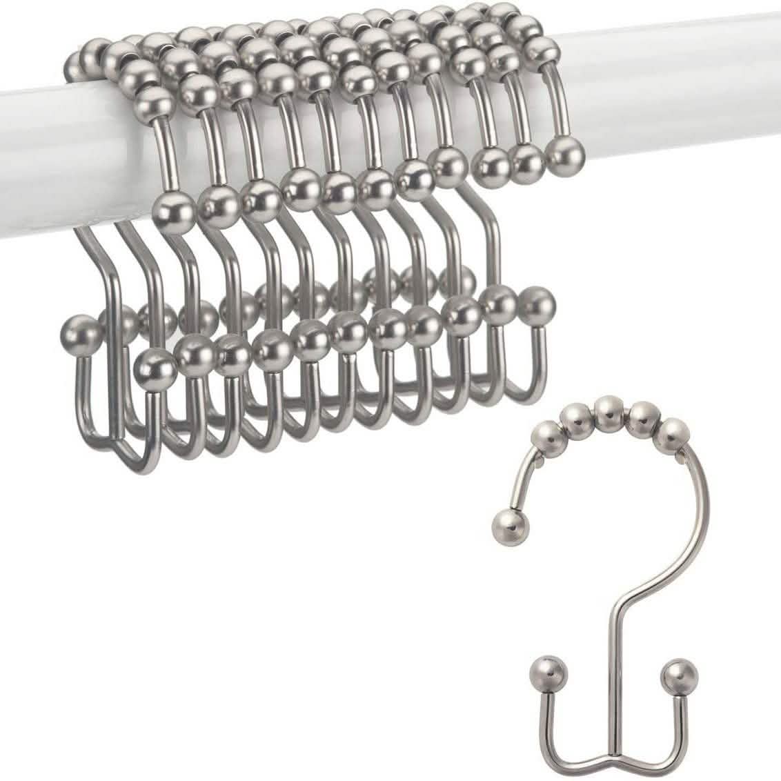 12-Piece Set: Titanker Shower Curtain Hooks Rings-12-Piece Set: Titanker Shower Curtain Hooks Rings