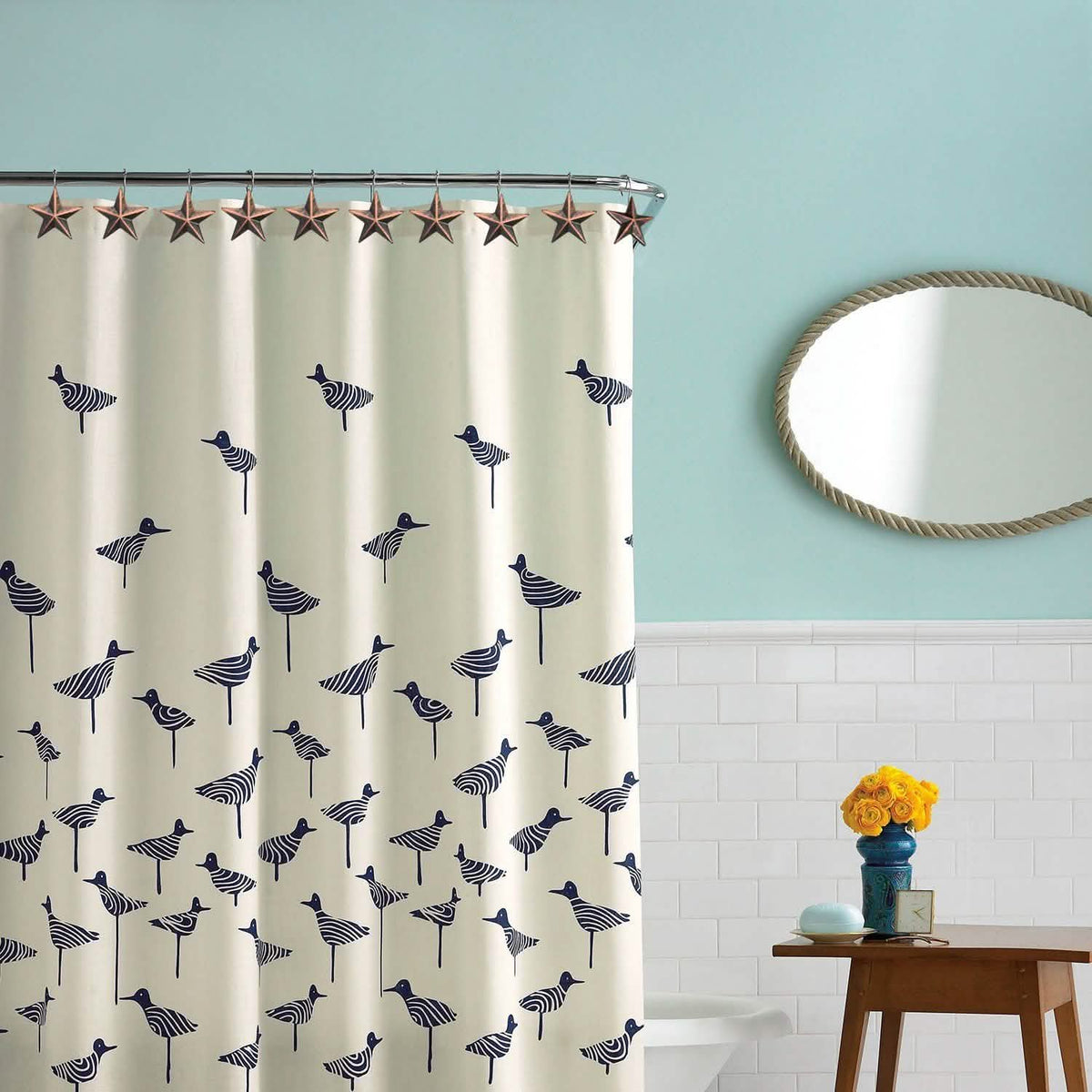 12-Pieces: Anti-Rust Star Decorative Shower Curtain Hooks-12-Pieces: Anti-Rust Star Decorative Shower Curtain Hooks