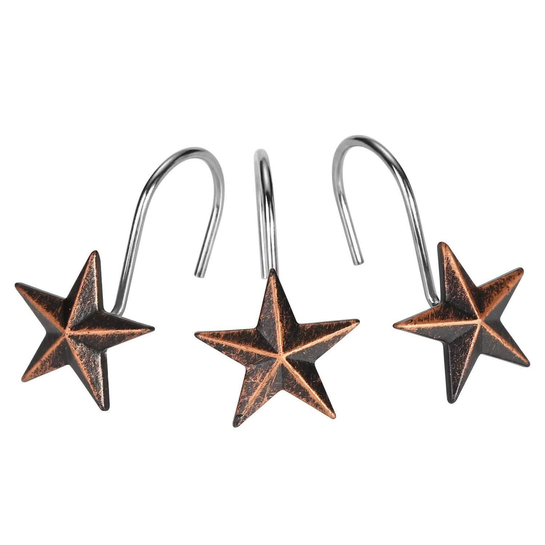 12-Pieces: Anti-Rust Star Decorative Shower Curtain Hooks-12-Pieces: Anti-Rust Star Decorative Shower Curtain Hooks