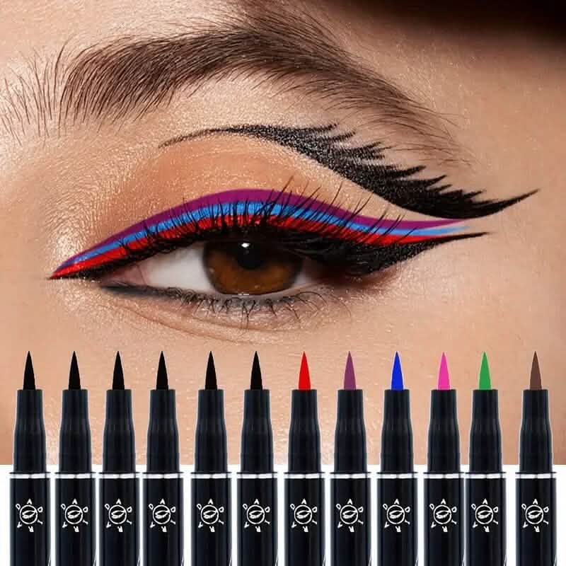 12-Pieces: Luxurious Waterproof Long-Wearing Liquid Eyeliner Set-12-Pieces: Luxurious Waterproof Long-Wearing Liquid Eyeliner Set