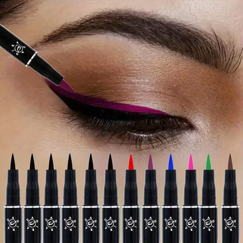 12-Pieces: Luxurious Waterproof Long-Wearing Liquid Eyeliner Set-12-Pieces: Luxurious Waterproof Long-Wearing Liquid Eyeliner Set