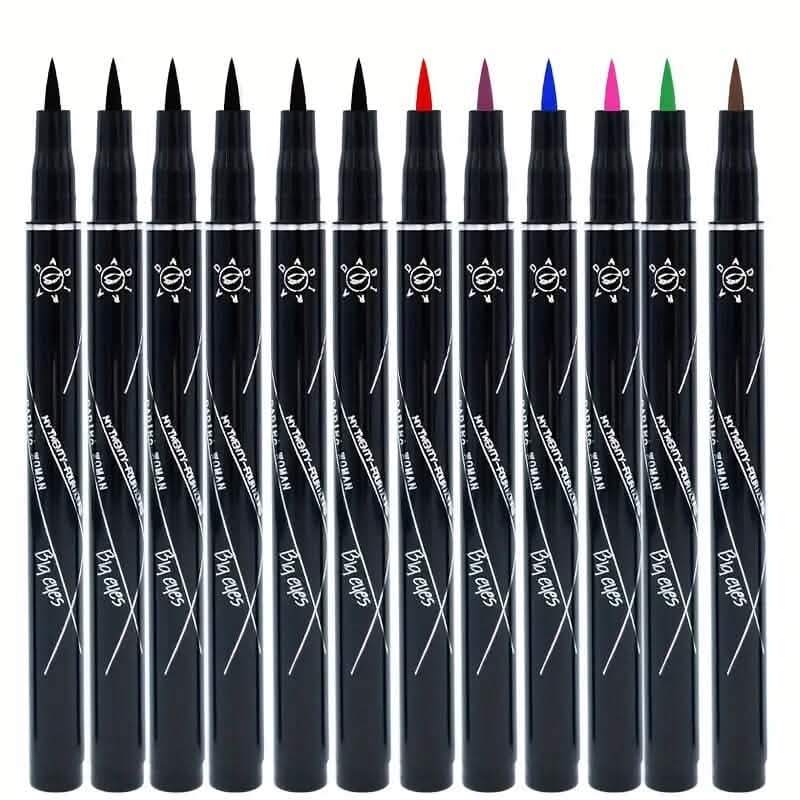 12-Pieces: Luxurious Waterproof Long-Wearing Liquid Eyeliner Set-12-Pieces: Luxurious Waterproof Long-Wearing Liquid Eyeliner Set