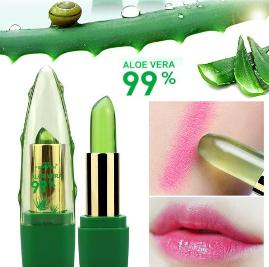 Aloe Vera Gel Color Changing Lipstick Gloss  Moisturizer Anti-drying Desalination Fine-grain Lip Blam Care-48dcb5caa60064f7f6883209a75b8d8d