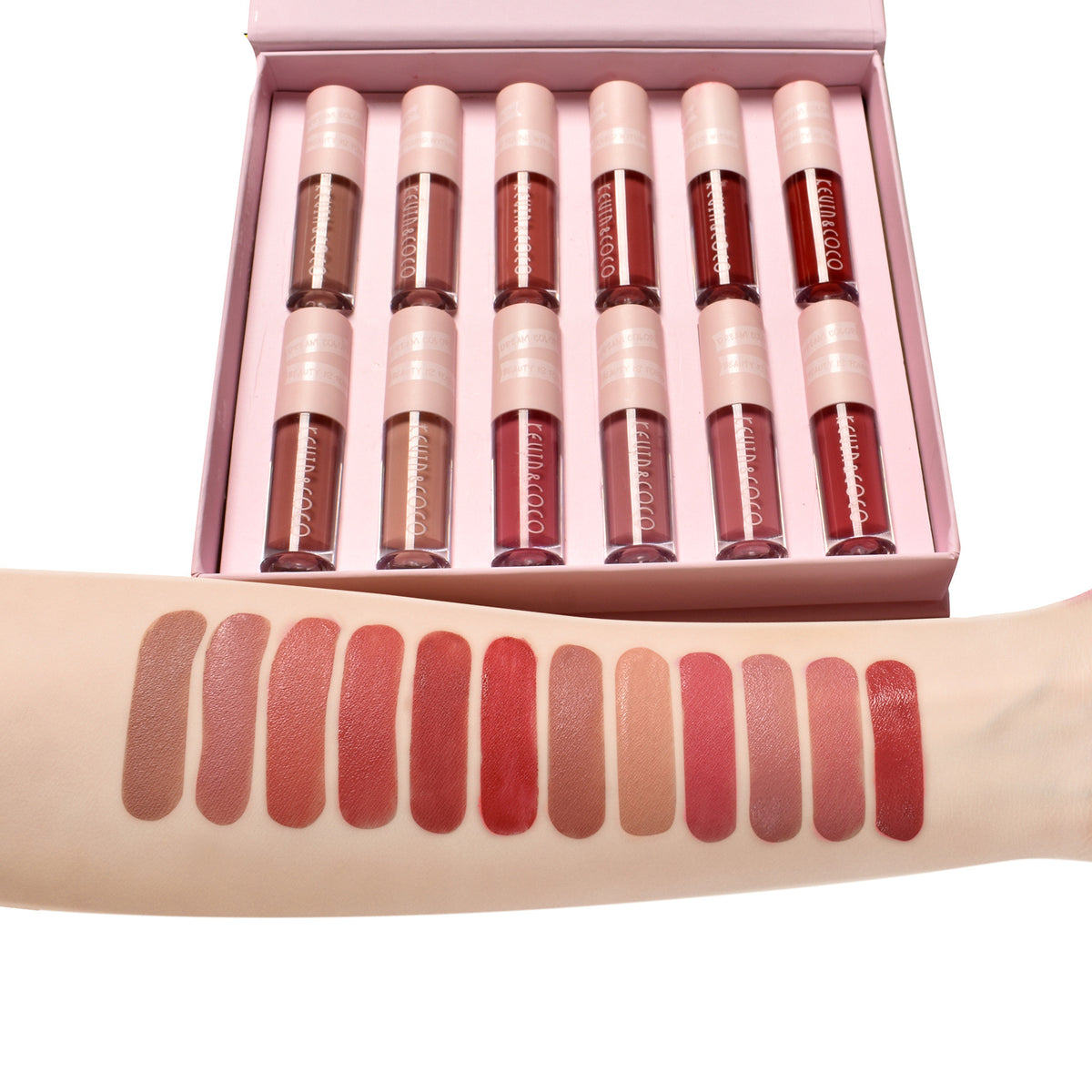 12 Colors Non Stick Cup Lip Gloss Set Waterproof Long Lasting-4843aa57b239a7f7f324be2c37edda18
