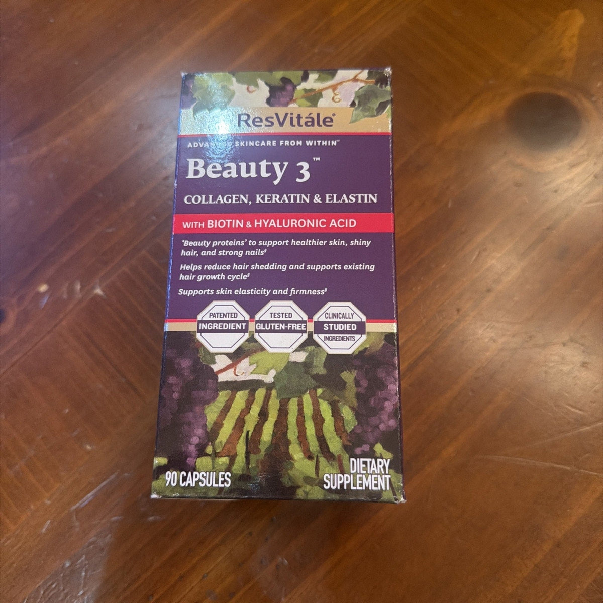 ResVitále Beauty 3 Skin Care Supplement, Collagen, Keratin & Elastin 90 Capsules-ResVitále Beauty 3 Skin Care Supplement, Collagen, Keratin & Elastin 90 Capsules